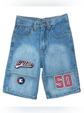 VINTAGE 2000s G-Unit Boy’s Graphic Blue Denim Jean Shorts Sz 7 Streetwear